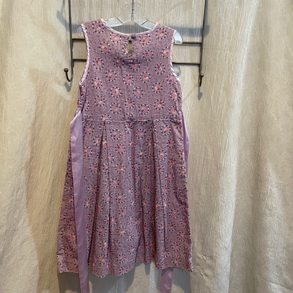 Laura Ashley Floral Dress Lavender Sleeveless Ribbon Girls 6 Easter Vintage - Picture 5 of 6